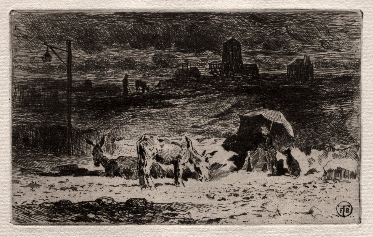 Aasit Caillesin kukkulalla, n. 1875. tekijältä Felix Hilaire Buhot