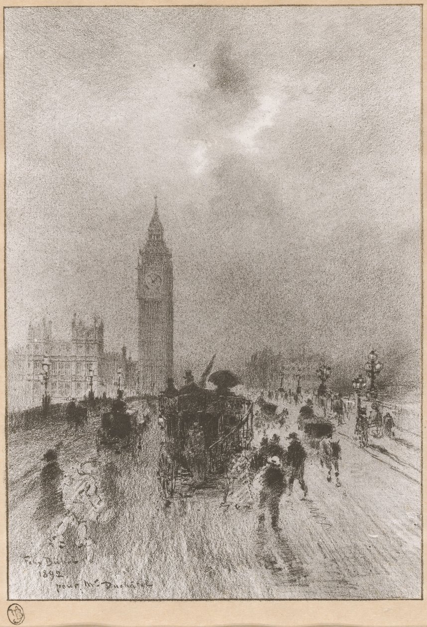 Lontoon Victoria Clock Tower, 1892. tekijältä Felix Hilaire Buhot
