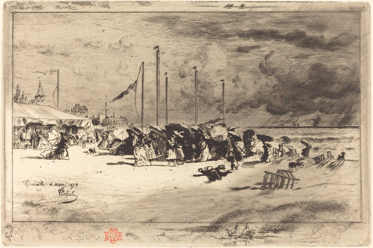 Un Grain à Trouville Squall at Trouville, 18741875. tekijältä Felix Hilaire Buhot
