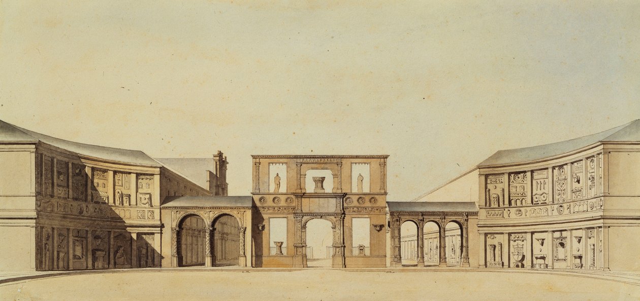 Ecole des Beaux-Artsin piha, Pariisi, tekijältä Felix Louis Jacques Duban