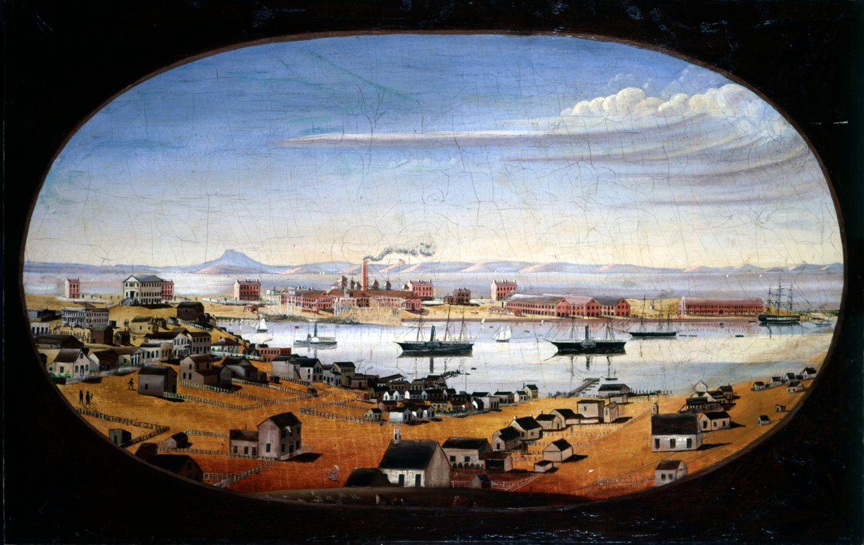 US Navy Yard, Mare Island, Kalifornia, n. 1857 tekijältä Felix Mathews