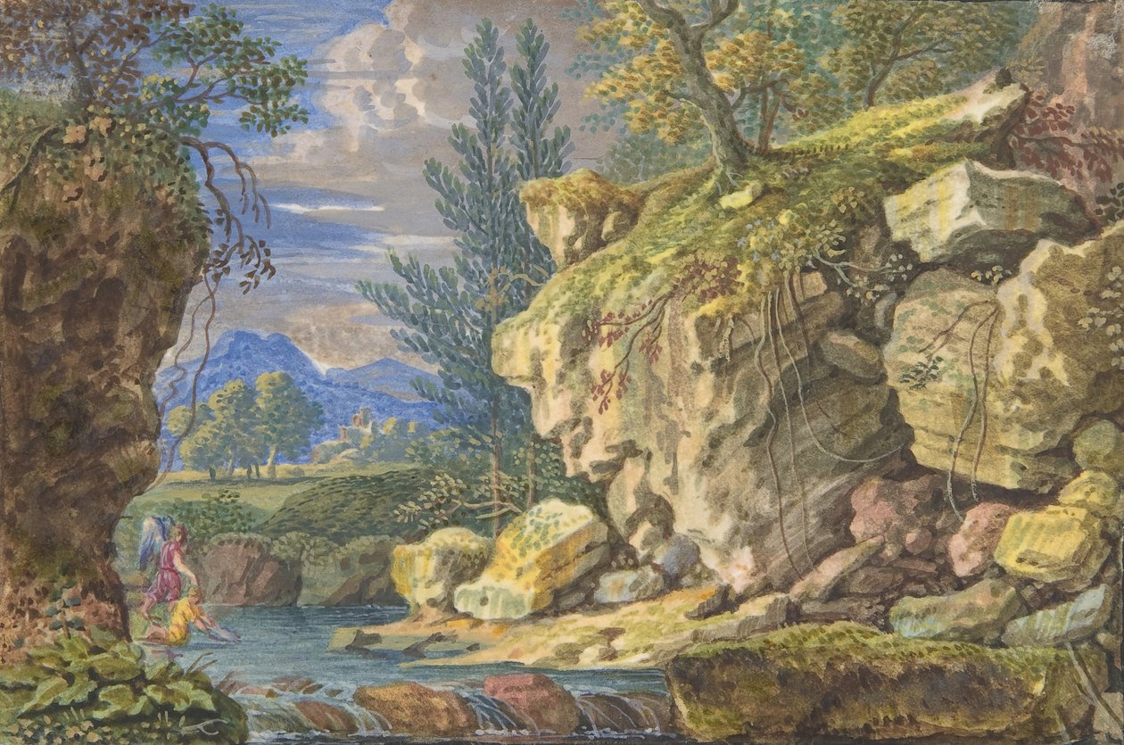 Maisema Tobiaksen ja enkelin kanssa, 1600-1700-luvun alku. tekijältä Felix Meyer.