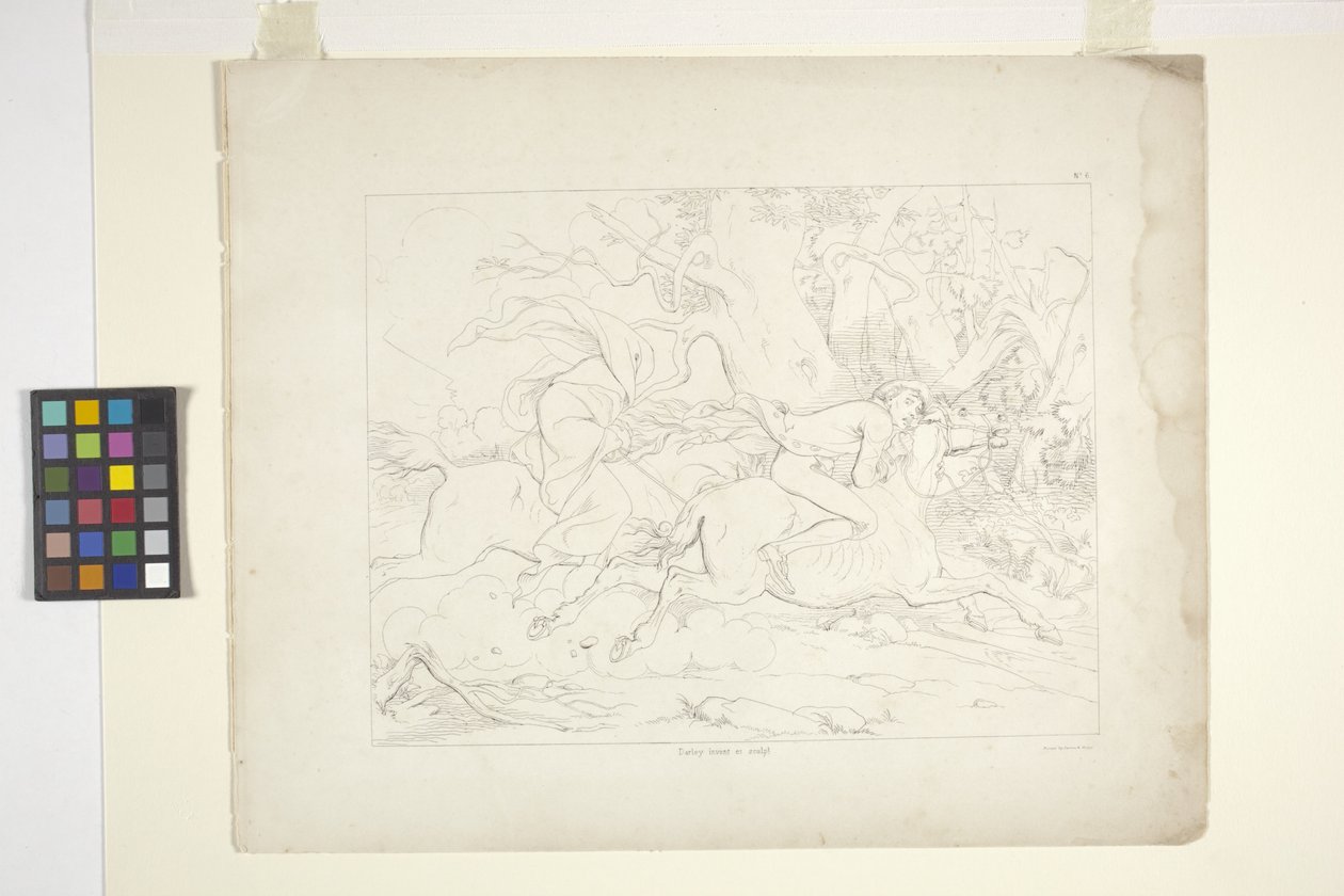 Kuvituksia Sleepy Hollowin legendasta, levy 6 (litografia) tekijältä Felix Octavius Carr Darley