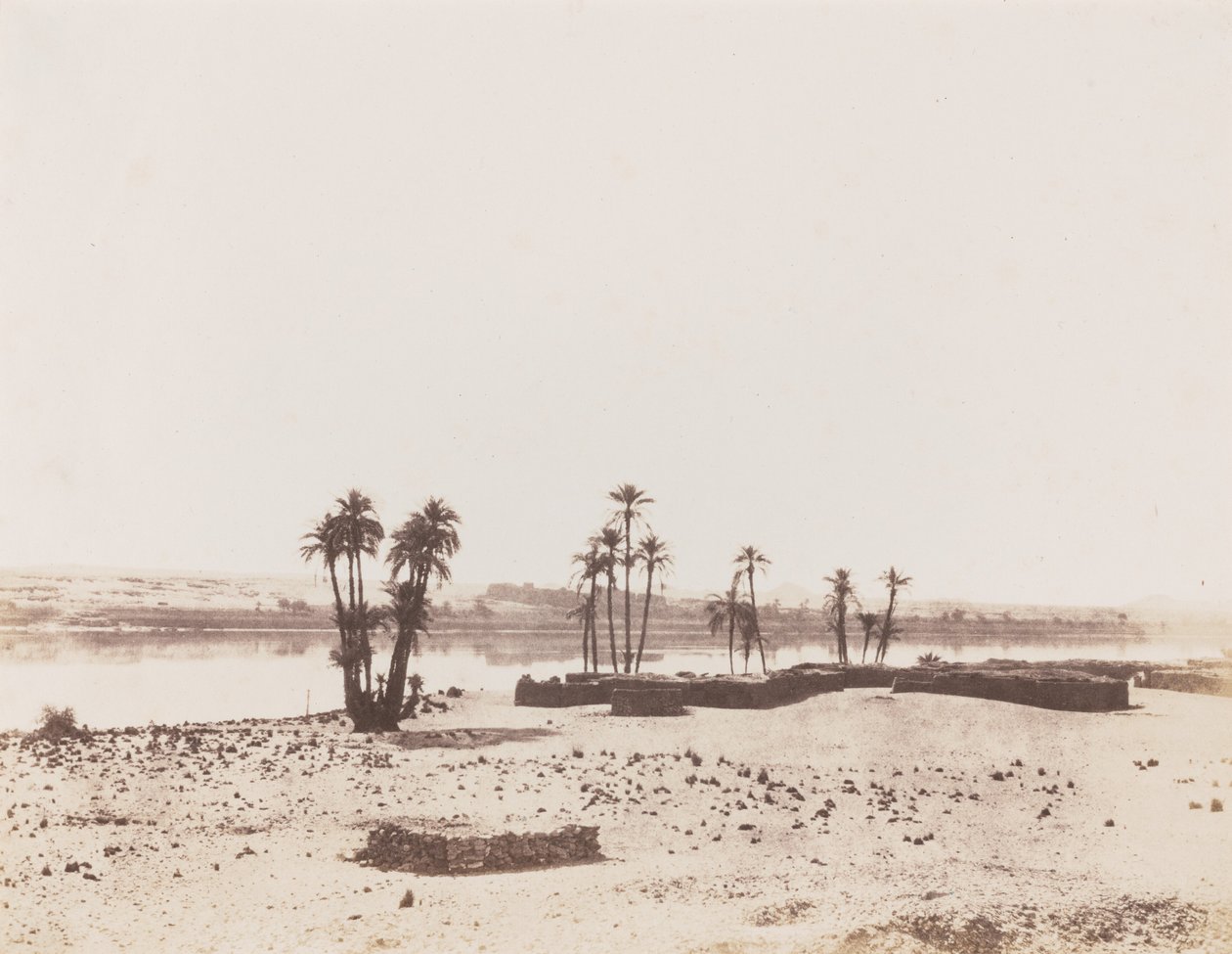 Dakkeh, Village et Rives du Nil (Kylä ja Niilin rannat, Dakkeh),1851-1852 (kuva) (kuva) tekijältä Félix Teynard