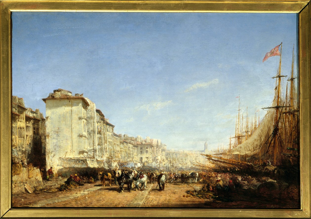 Marseillen vanha satama. Felix Ziemin (1821-1911) maalaus. Öljy kankaalle. On mainittava: Reims, Musee Des Beaux Arts tekijältä Félix Ziem
