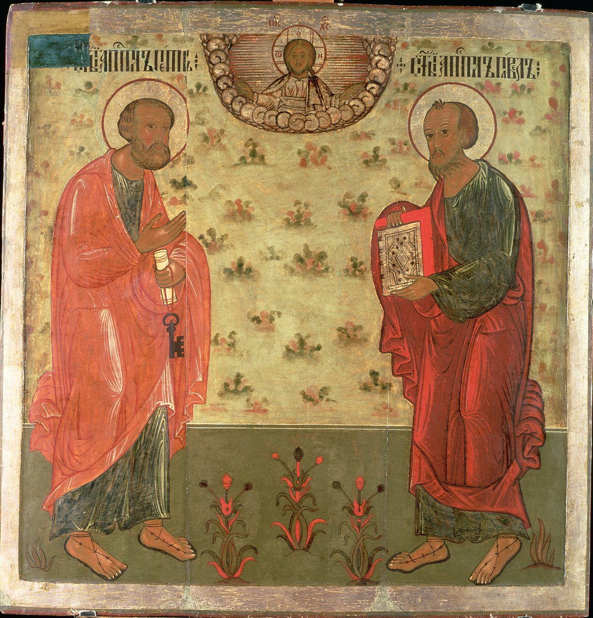 Apostolit Pietari ja Paavali, 1708 (tempera gessolle). tekijältä Feoktist Klimentov