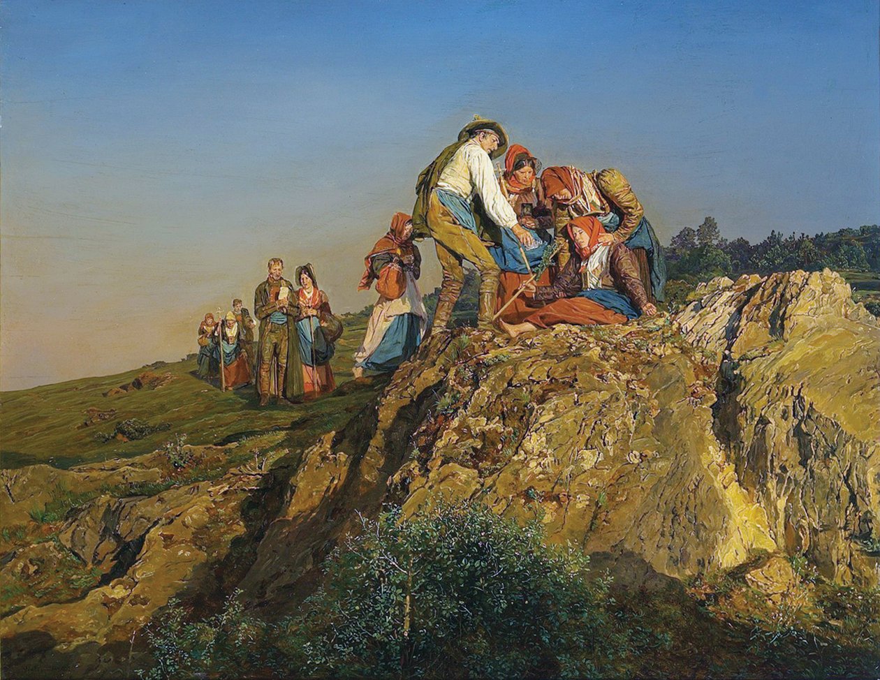 Die unterbrochene Wallfahrt (Die Hilfeleistung) tekijältä Ferdinand Georg Waldmuller