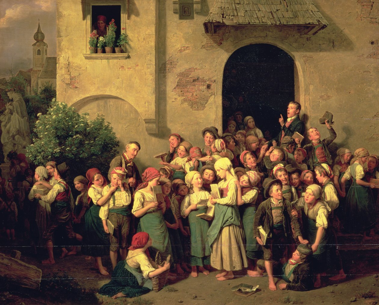 Koulun jälkeen, 1844 tekijältä Ferdinand Georg Waldmuller