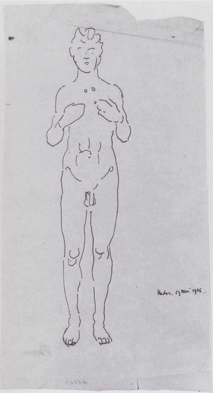 Figurenstudie zum Blick ins Unendliche IIIn. tekijältä Ferdinand Hodler