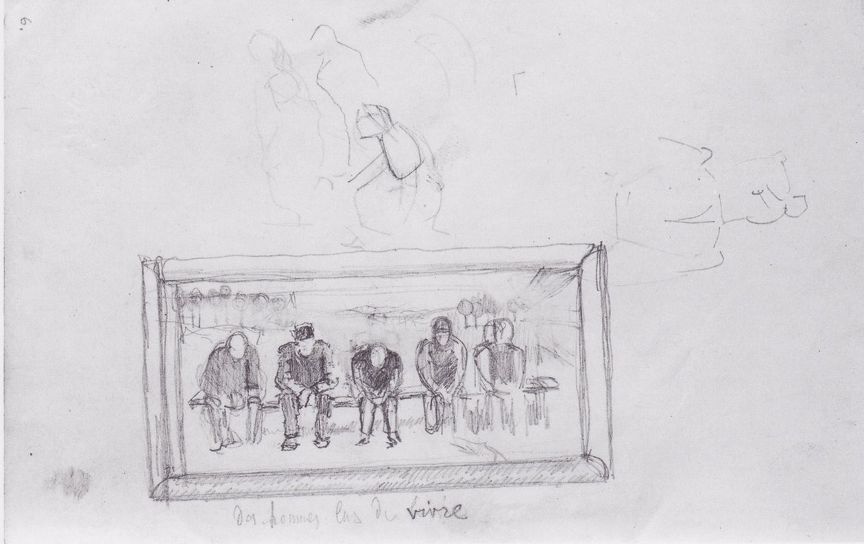Gesamtstudie zu den Lebensmudenn. tekijältä Ferdinand Hodler