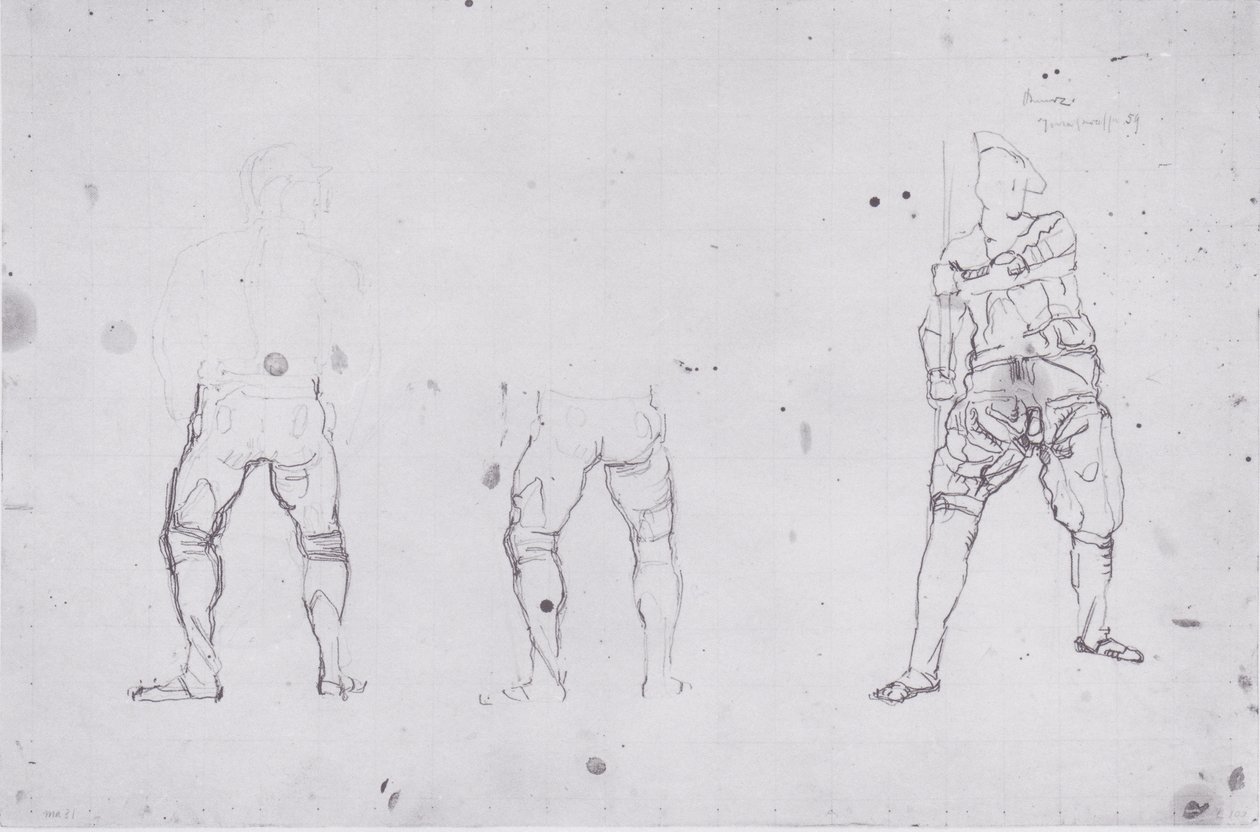 Kriegergestalten von hinten und von vornn tekijältä Ferdinand Hodler