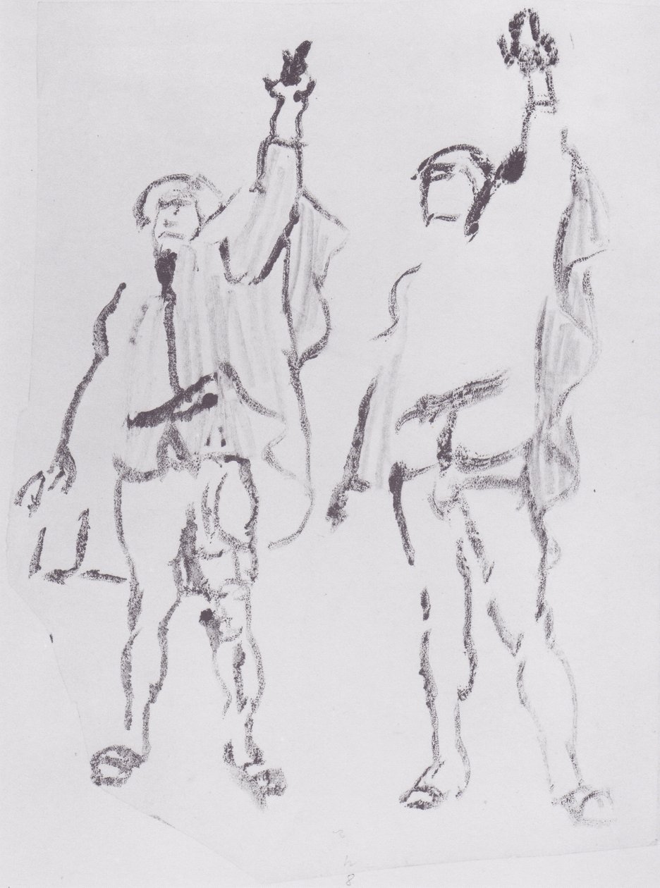 Zwei Schworenden tekijältä Ferdinand Hodler