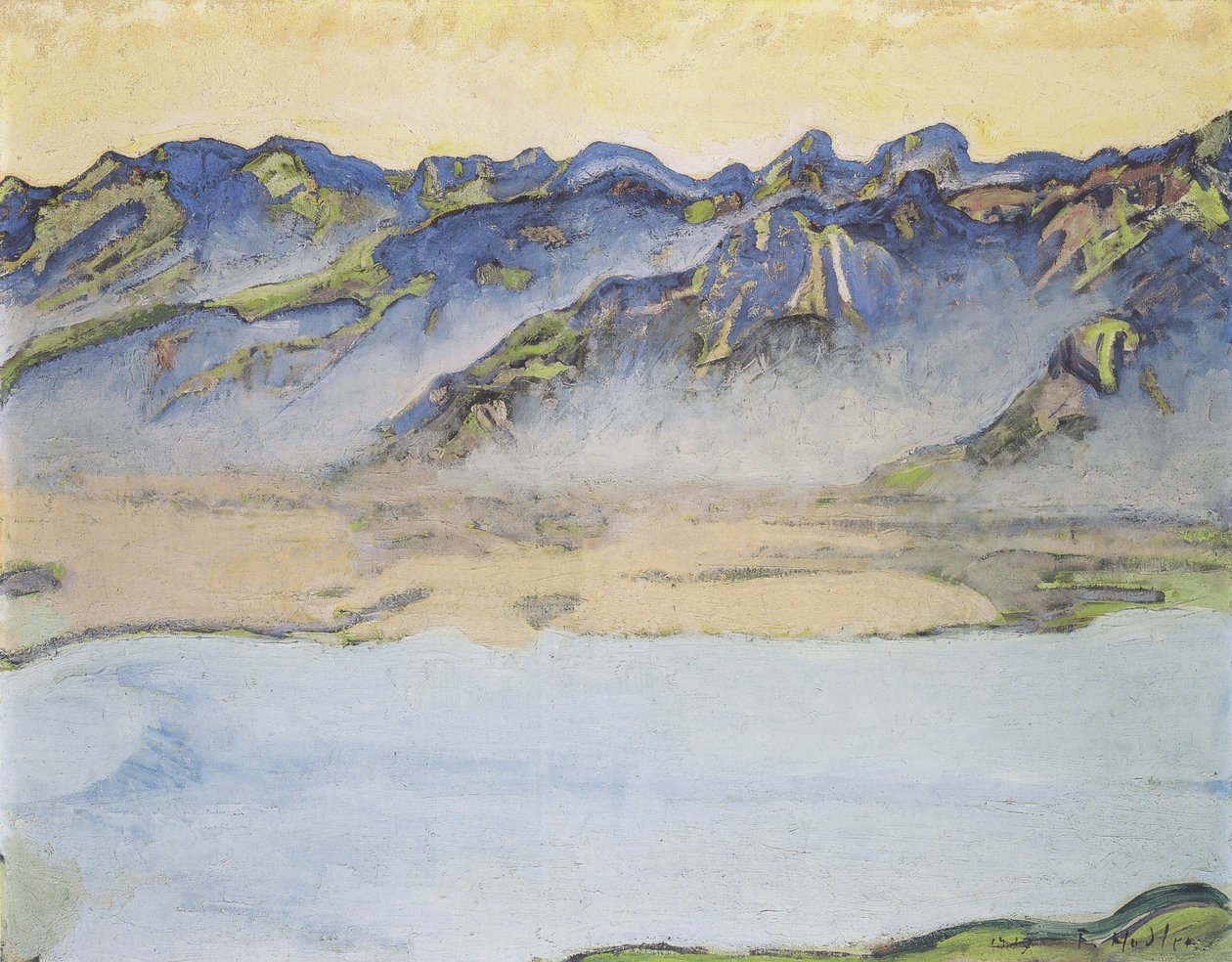 Nouseva sumu Savoijin Alppien yllä tekijältä Ferdinand Hodler