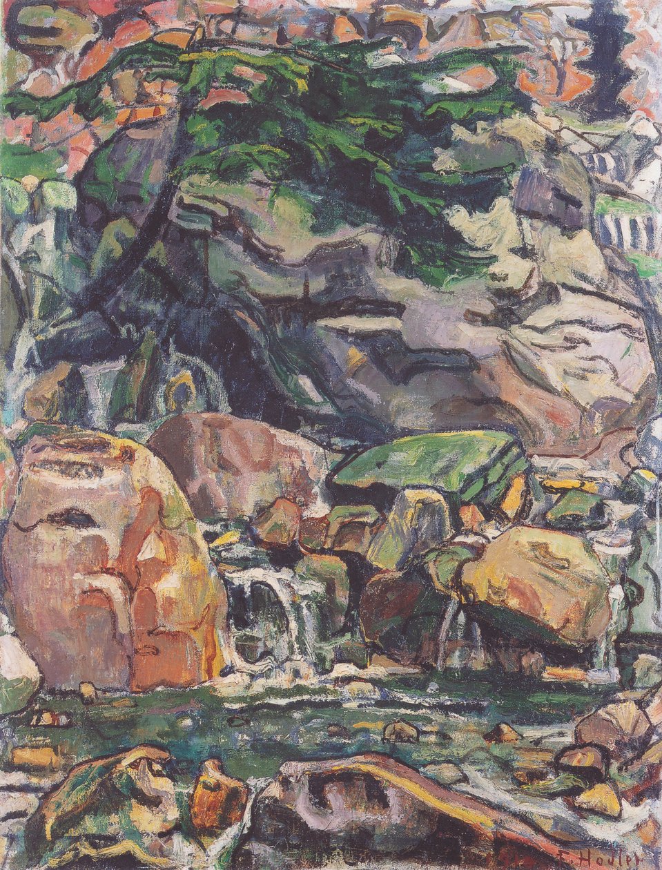 Vuorivirta lähellä Beatenbergiä tekijältä Ferdinand Hodler