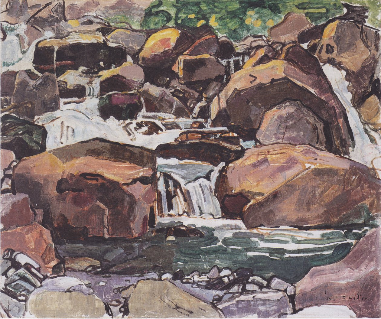 Vuoristopuro Champéryn lähellä tekijältä Ferdinand Hodler