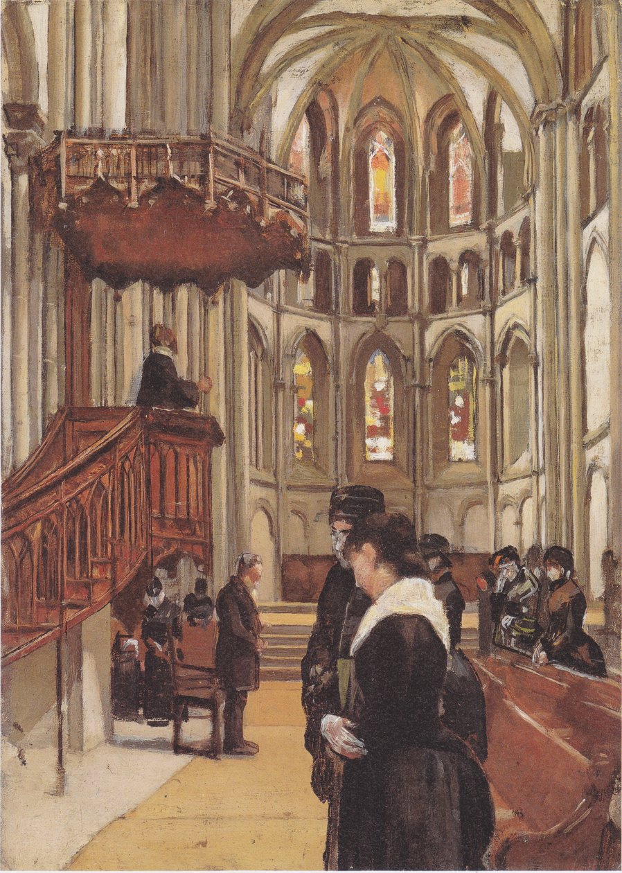 Rukous Saint-Pierren katedraalissa Genevessä tekijältä Ferdinand Hodler