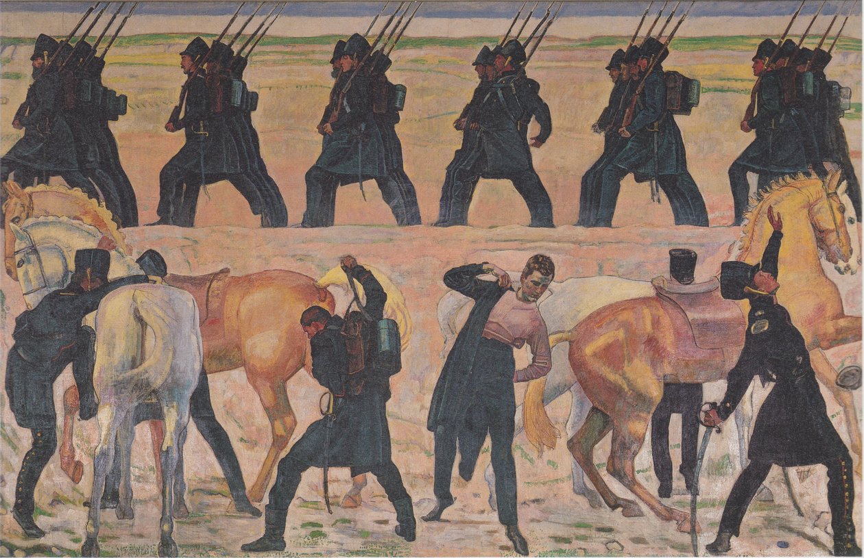 Saksalaisten opiskelijoiden maastamuutto vuoden 1813 vapaussotaan tekijältä Ferdinand Hodler