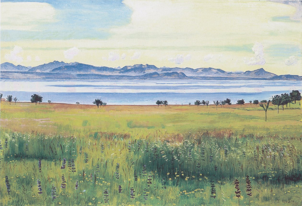 Genevenjärvi St Prexistä tekijältä Ferdinand Hodler