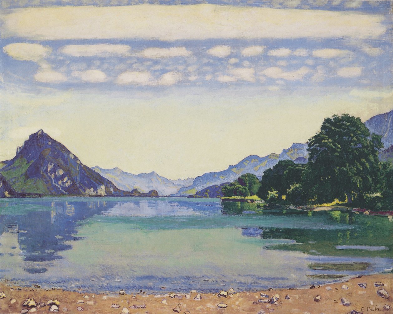 Thun-järvi Lessigenistä tekijältä Ferdinand Hodler
