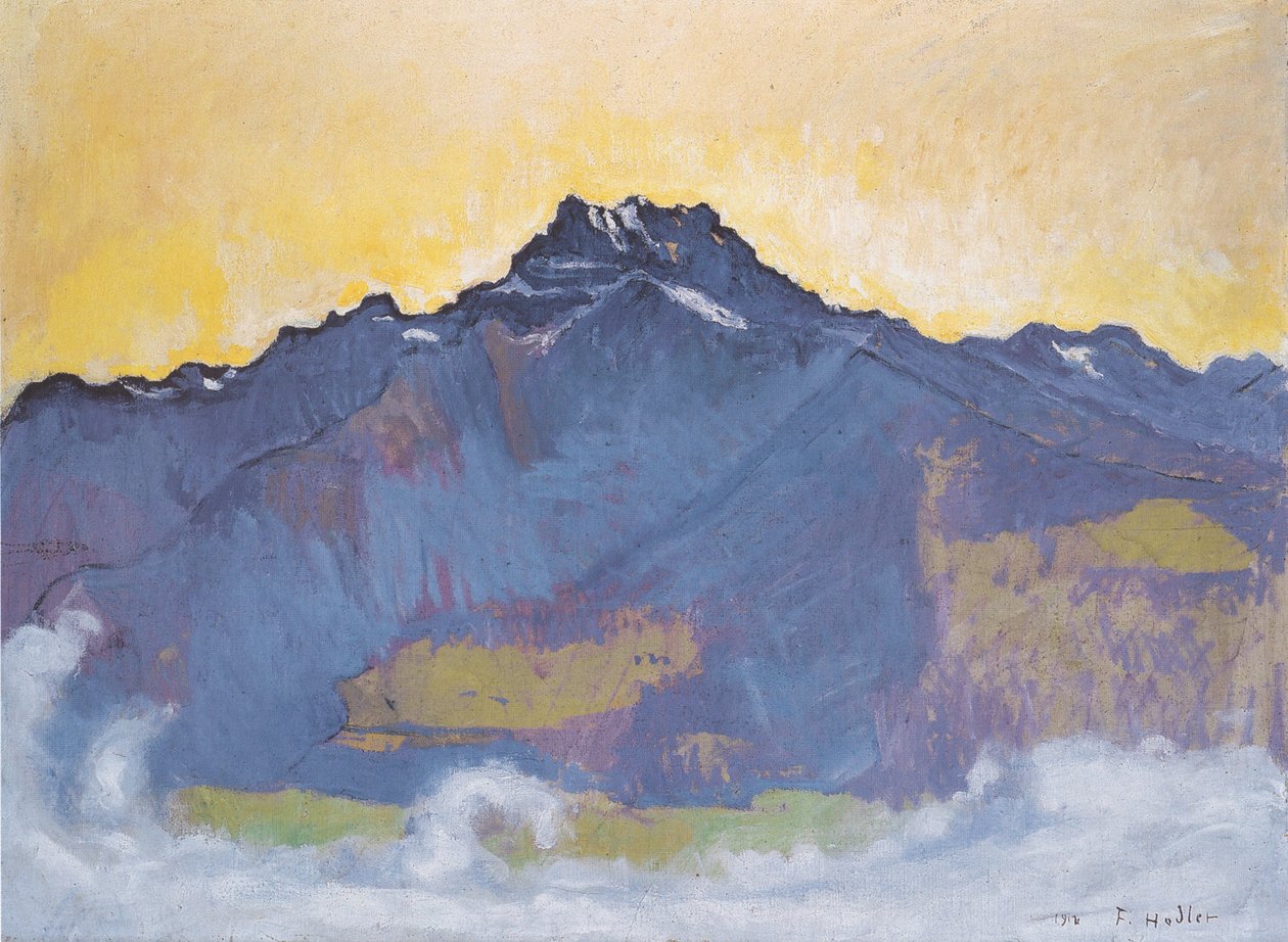 Die Dents du Midi von Chesières aus tekijältä Ferdinand Hodler