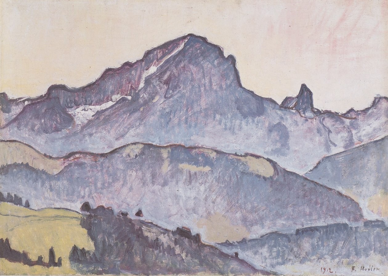 Le Grand Muveran alkaen Villars tekijältä Ferdinand Hodler