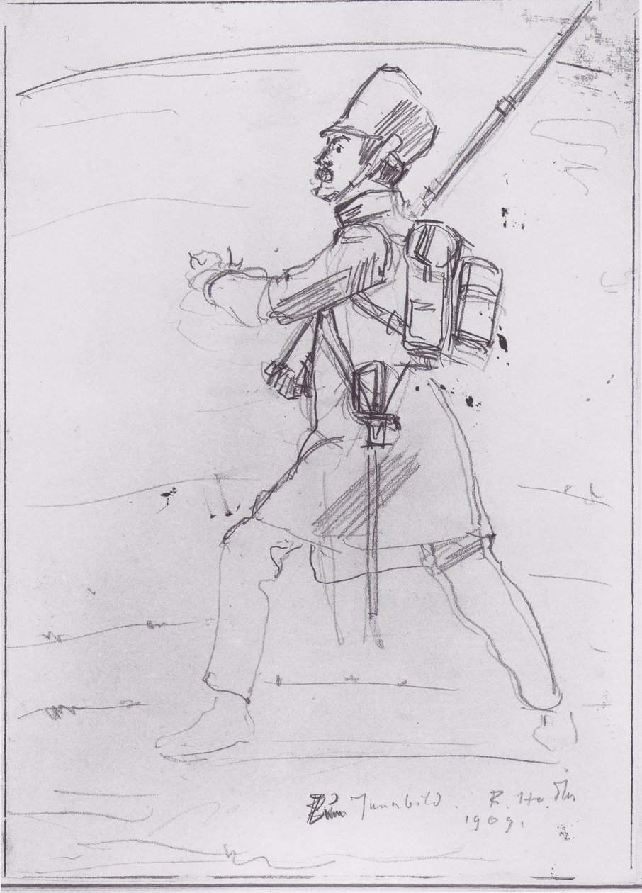 Marssiva fuksisotilas vasemmalle tekijältä Ferdinand Hodler