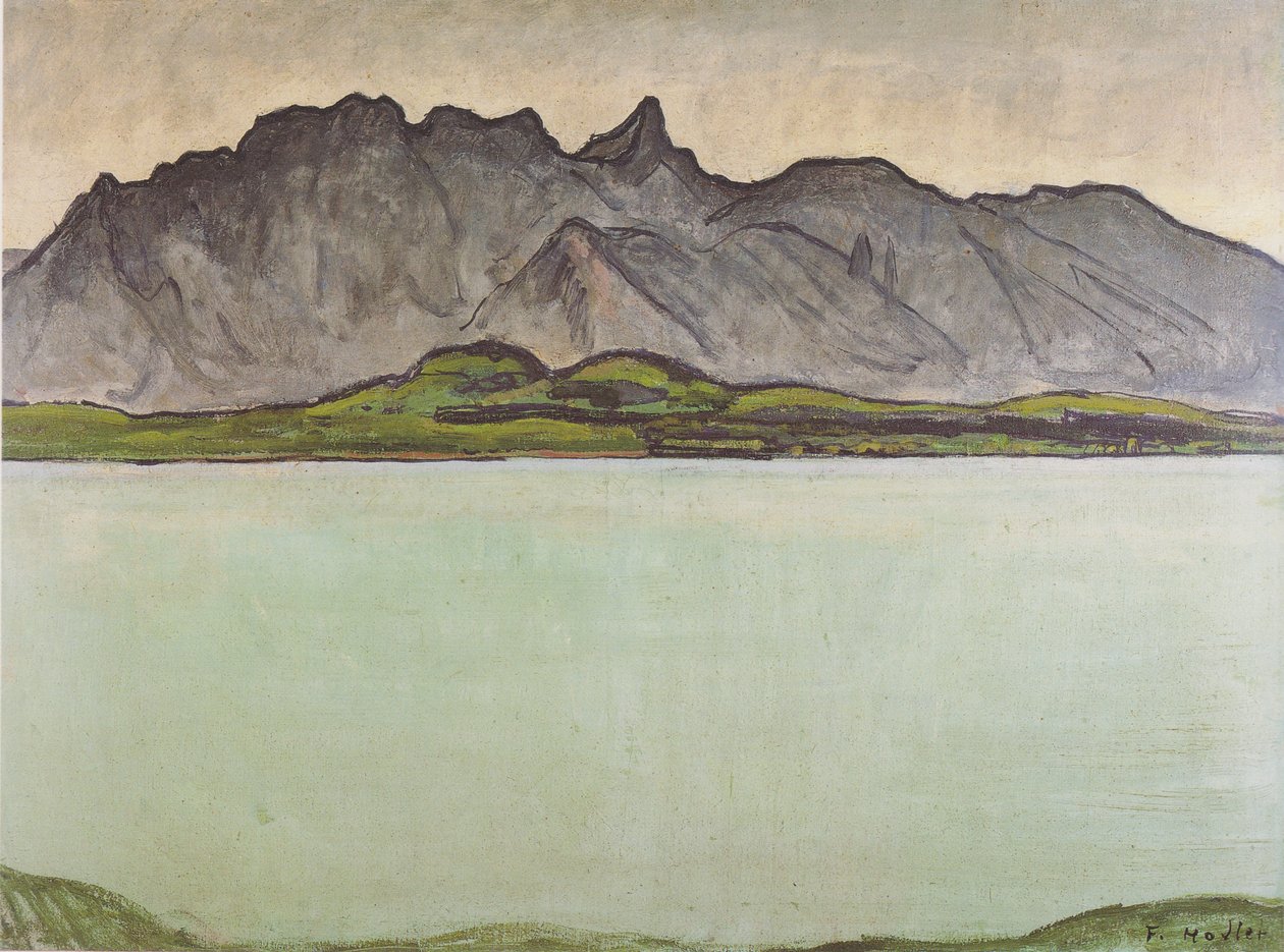 Thun -järvi ja Stockhorn -ketju tekijältä Ferdinand Hodler