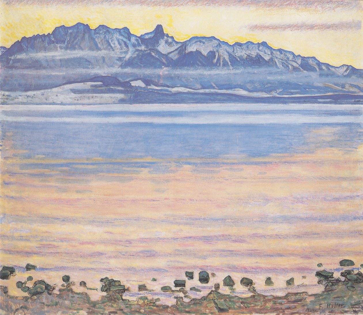 Thunjärvi ja Stockhornin ketju tekijältä Ferdinand Hodler
