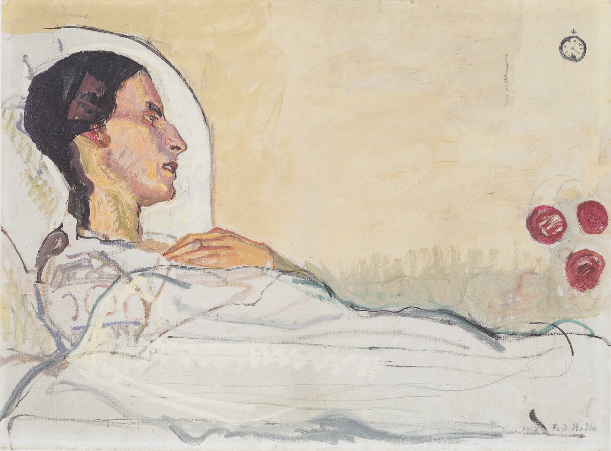 Valentine Godé-Darel sairasvuoteella tekijältä Ferdinand Hodler