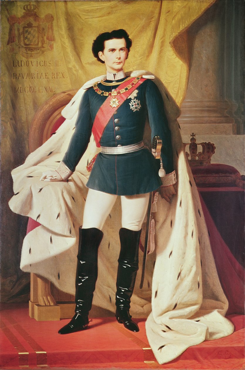 Baijerilaisen Ludwig II:n (1845-86) muotokuva univormussa, 1865 tekijältä Ferdinand II Piloty