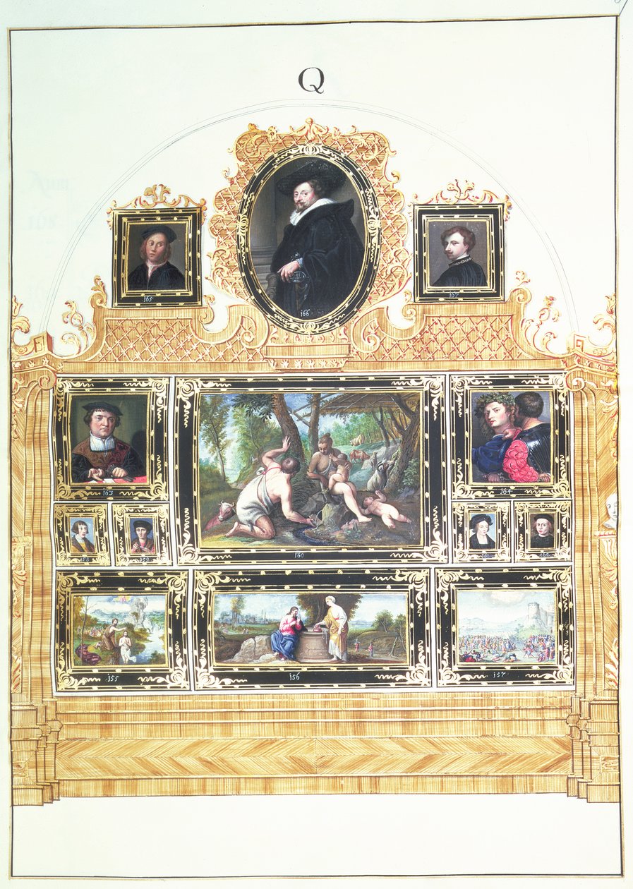 Kirja I f.Q Painted Inventory of Emperor Charles VIs Collection in Stallburg, Wien, 1720-30 (wc) tekijältä Ferdinand Storffer or Astorffer