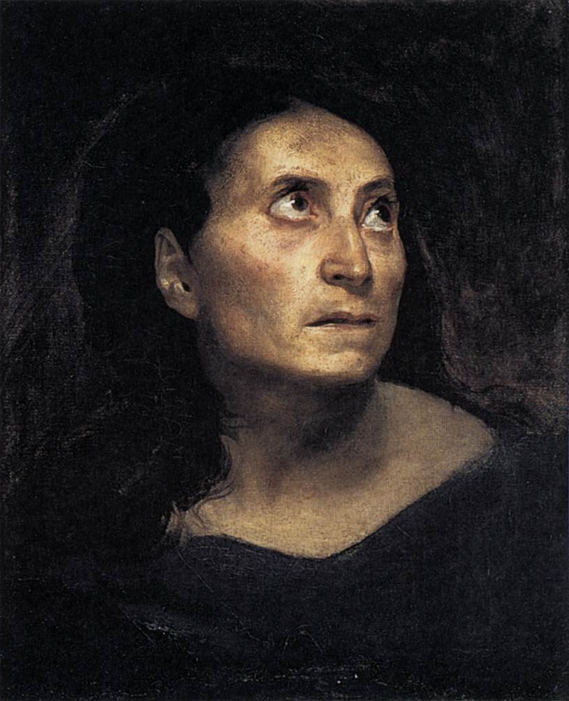 Tête de vieille femme tekijältä Ferdinand Victor Eugene Delacroix
