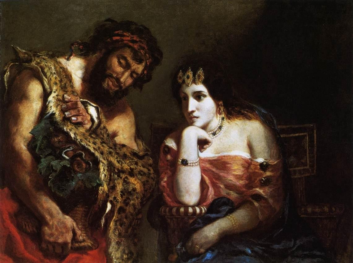 Kleopatra ja talonpoika tekijältä Ferdinand Victor Eugene Delacroix