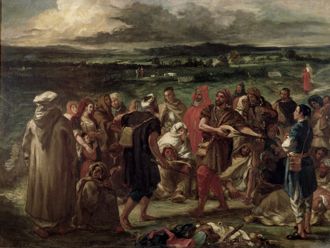 Koomikot tai arabialaiset äijät, 1848 tekijältä Ferdinand Victor Eugene Delacroix