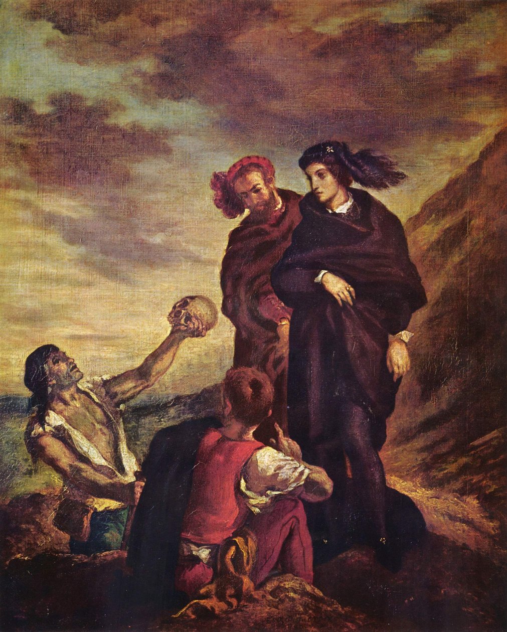 Hamlet ja Horatio hautausmaalla tekijältä Ferdinand Victor Eugene Delacroix