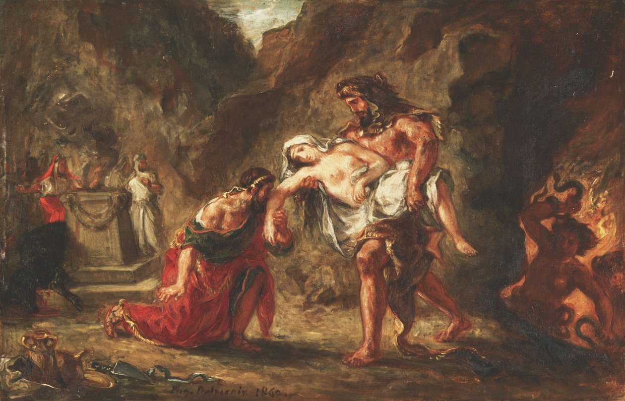 Hercules ja Alcestis tekijältä Ferdinand Victor Eugene Delacroix