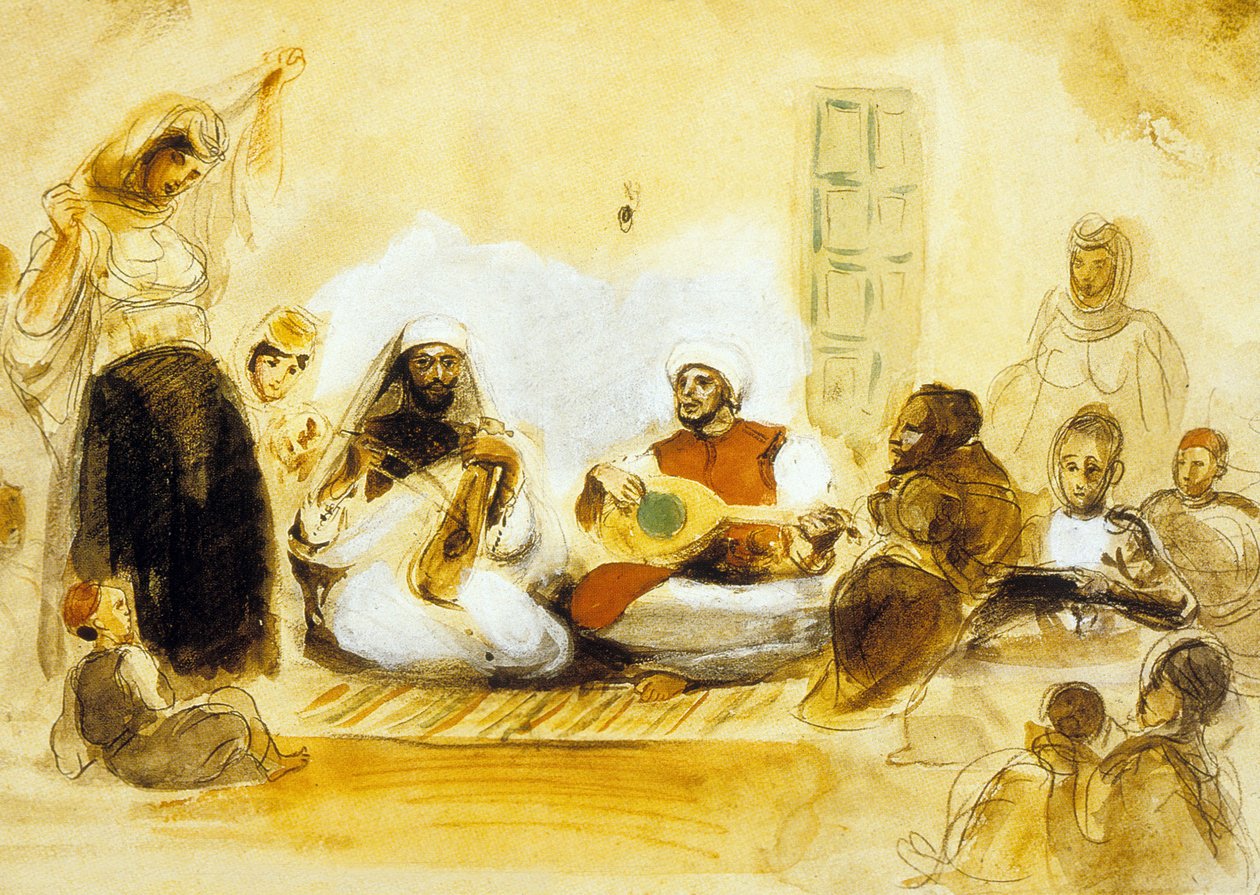 Juutalaiset muusikot, n. 1832 tekijältä Ferdinand Victor Eugene Delacroix