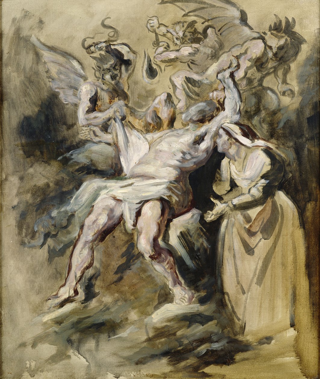 Demonien piinaama Job tekijältä Ferdinand Victor Eugene Delacroix