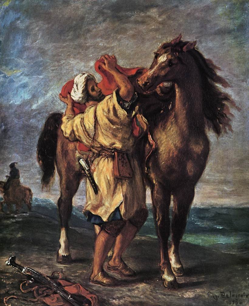 Marocan ja hänen hevosensa tekijältä Ferdinand Victor Eugene Delacroix