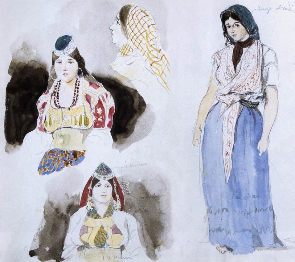 Marokon naiset tekijältä Ferdinand Victor Eugene Delacroix