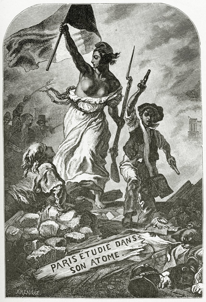 Paris Etudie dans son Atome,19. vuosisata (bw kaiverrus) tekijältä Ferdinand Victor Eugene Delacroix