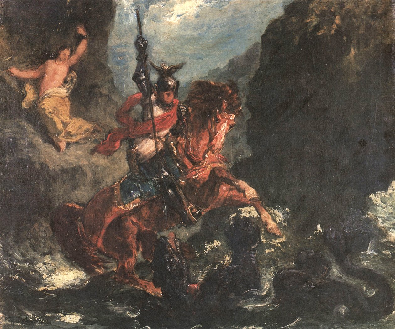 Roger vapauttaa Angelican tai Pyhän Yrjön tekijältä Ferdinand Victor Eugene Delacroix