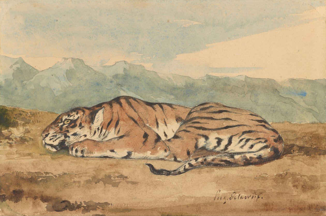 Kuninkaallinen tiikeri tekijältä Ferdinand Victor Eugene Delacroix