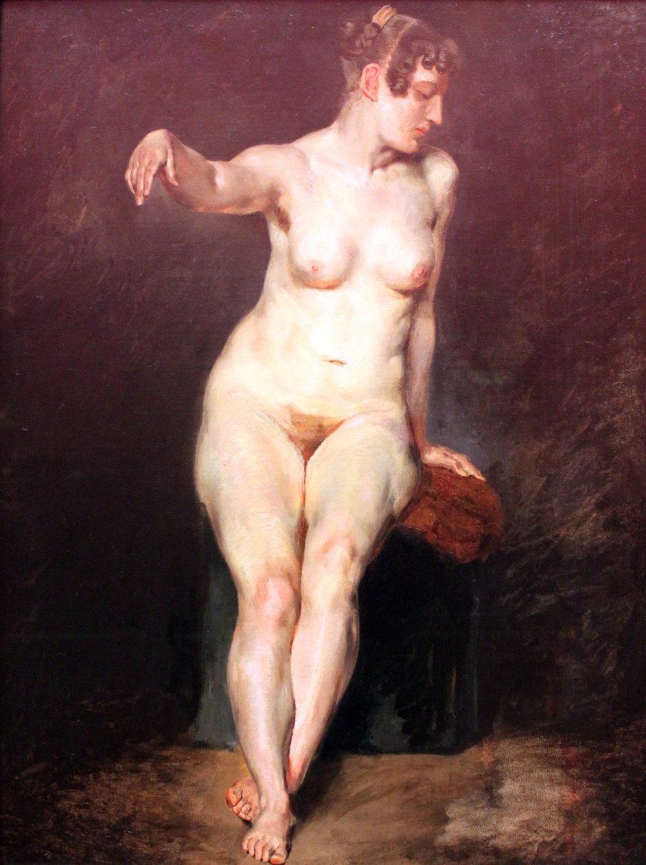 Sitzender weiblicher Akt tekijältä Ferdinand Victor Eugene Delacroix