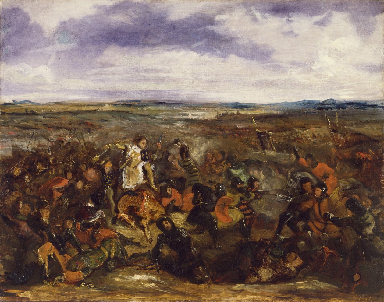 Luonnos Poitiersin taisteluun, 1829-30 (ks. 82866). tekijältä Ferdinand Victor Eugene Delacroix