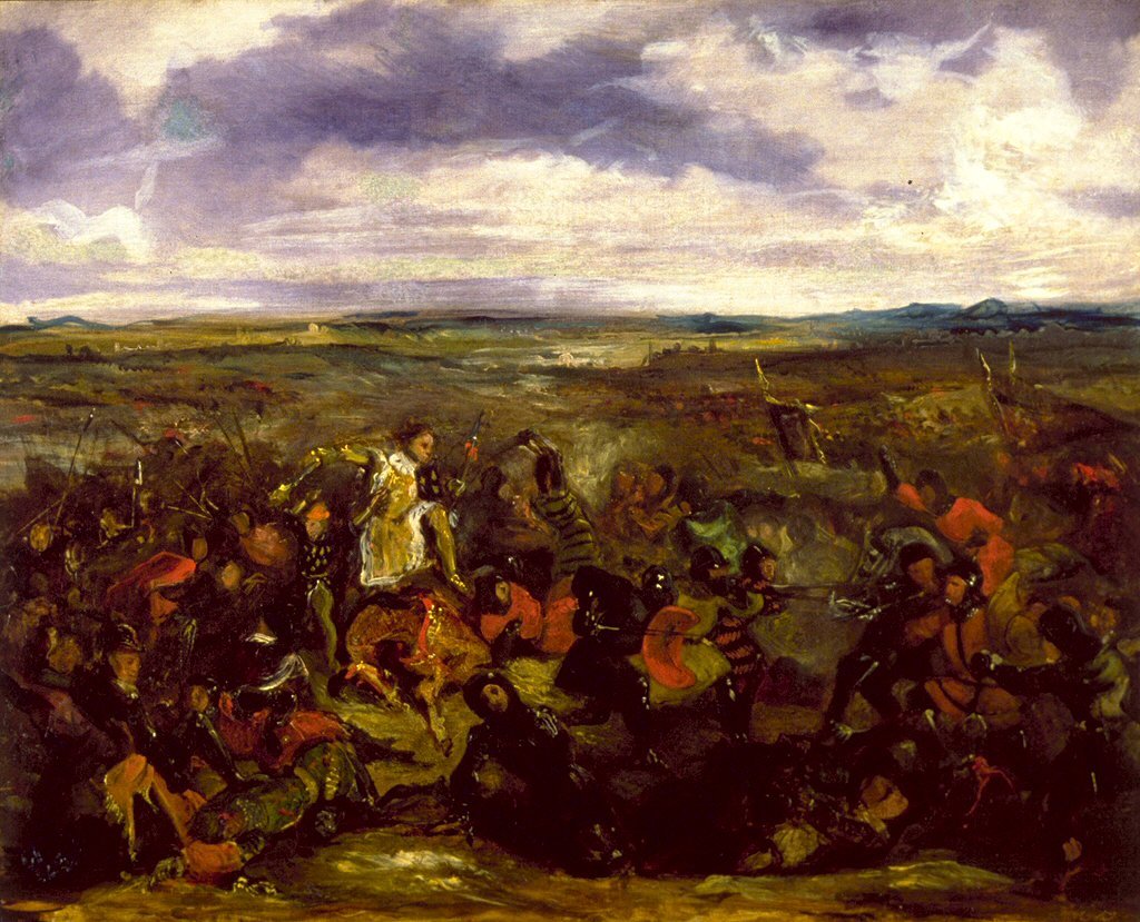 Poitiersin taistelun luonnos tekijältä Ferdinand Victor Eugene Delacroix