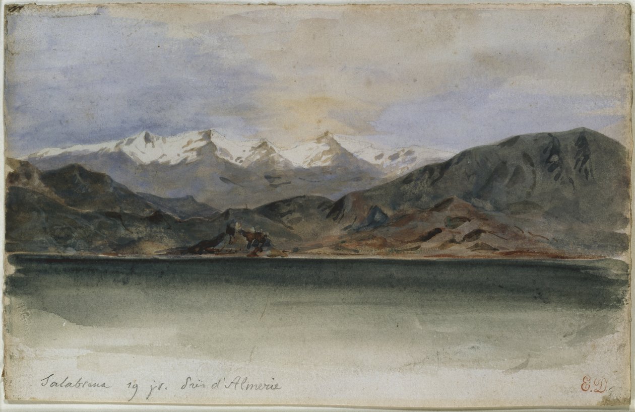Espanjan rannikko lähellä Salobrenaa (akvarelli) tekijältä Ferdinand Victor Eugene Delacroix
