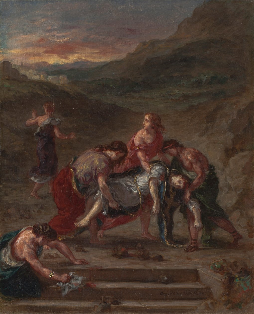 Opetuslastensa synnyttämä Pyhä Stefanus, 1862 tekijältä Ferdinand Victor Eugene Delacroix