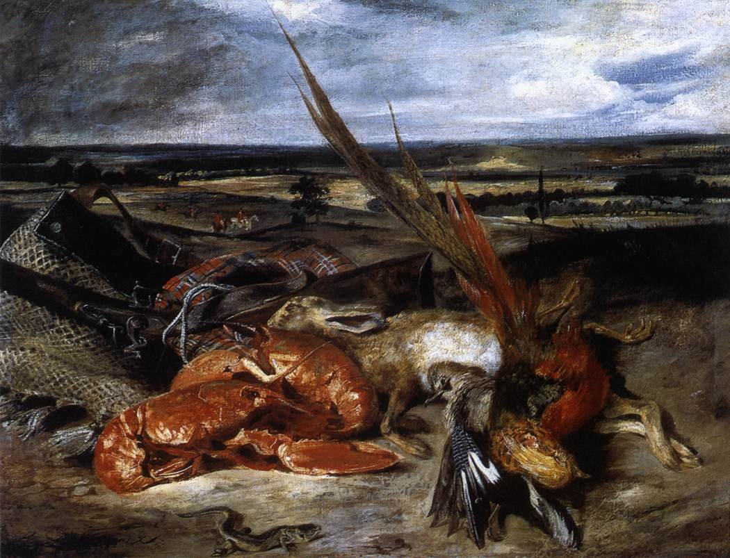 Still-Life hummerin kanssa tekijältä Ferdinand Victor Eugene Delacroix