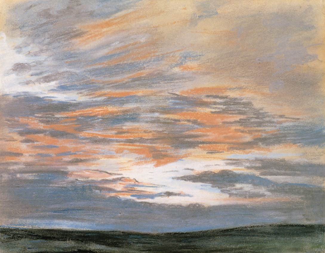 Tutkimus taivaasta auringonlaskun aikaan tekijältä Ferdinand Victor Eugene Delacroix
